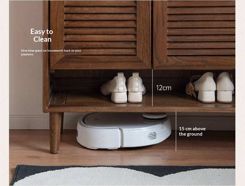 Oak Solid Wood, Rubberwood Solid Shoe Cabinet Entryway Storage Organizer Large Capacity