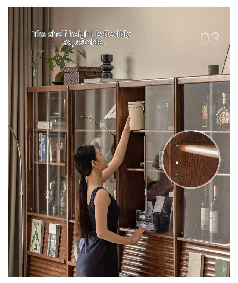 Oak Solid Wood Dustproof Bookcase