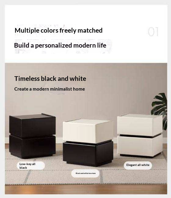 Solid RubberWood Modern Nightstand