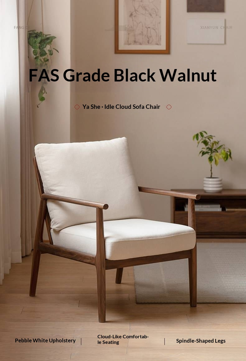 Ash Solid Wood genuine leather, fabric Sofa Chair