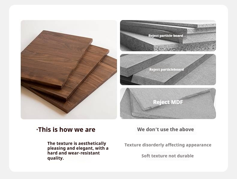 Black Walnut Solid Wood Bed with Top Genuine Leather Upholstery and Nordic High Headboard