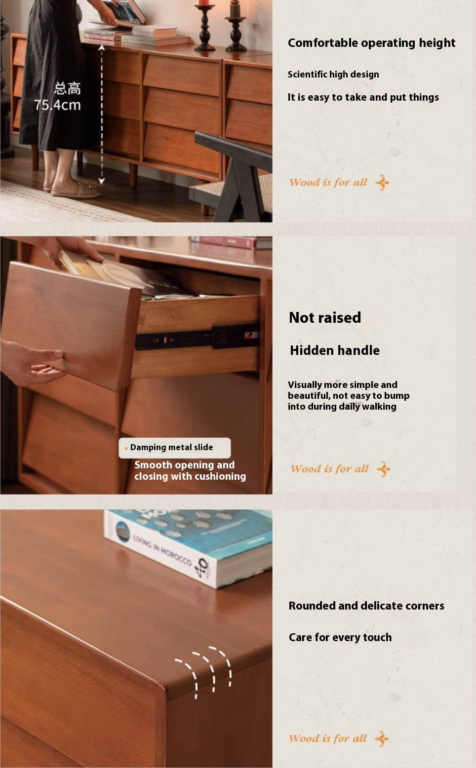 Tulipwood Solid Wood Middle Ancient Style Drawer