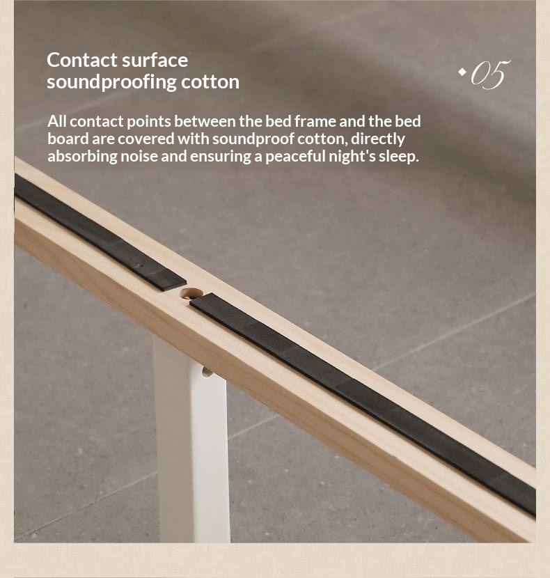 Rubberwood Solid Wood Bed American Retro Cream Style