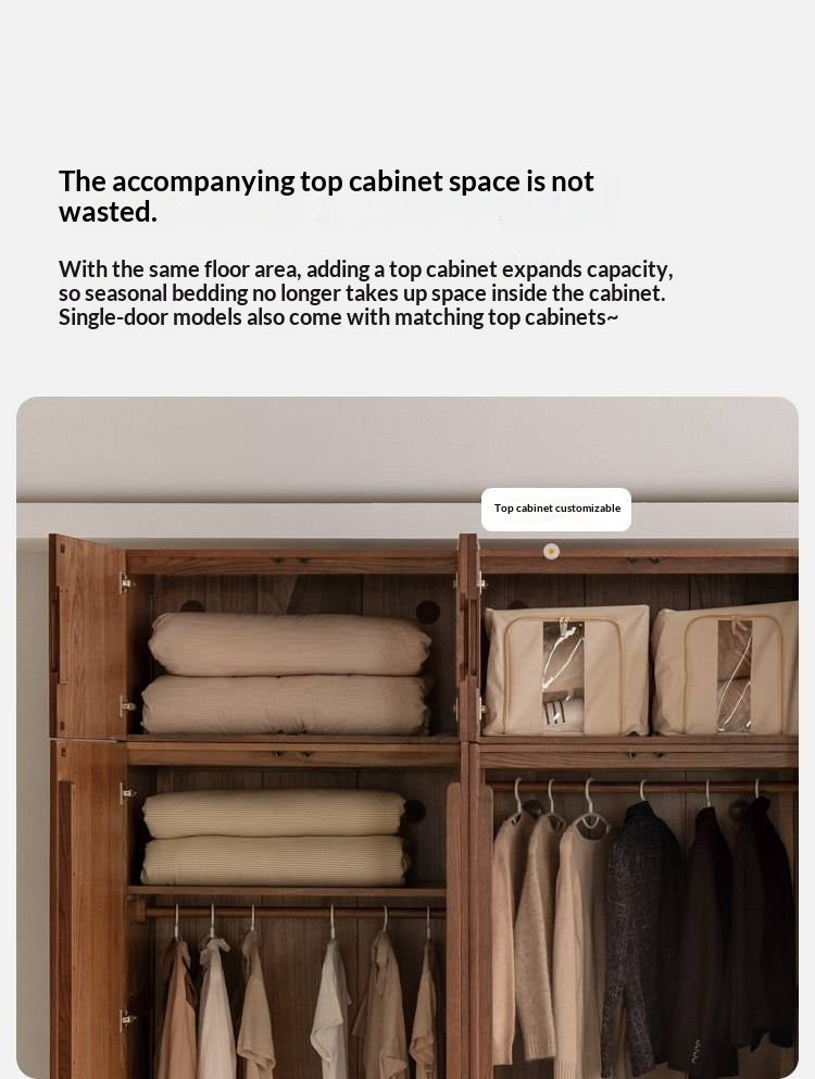 Oak, Solid Rubberwood Modern Wardrobe