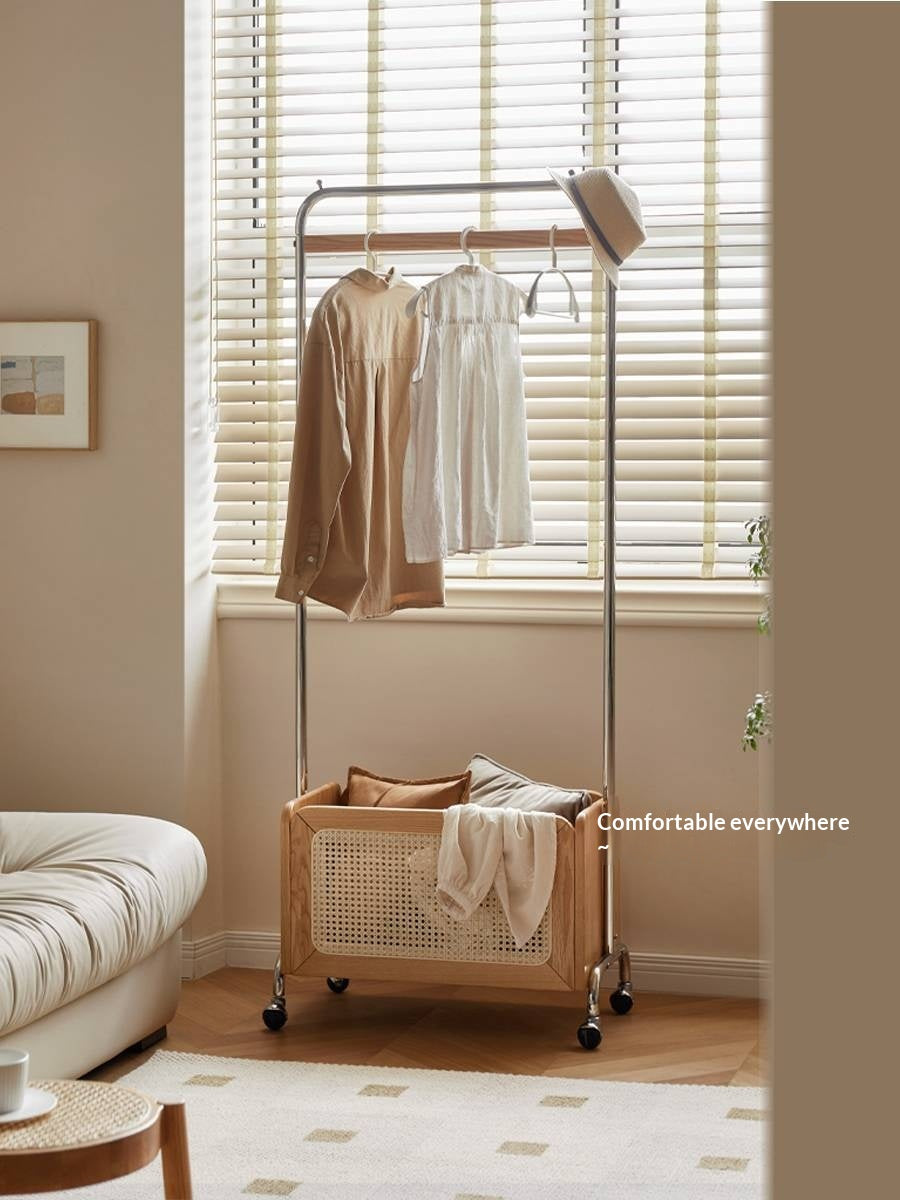 Rubberwood, Oak Solid Wood Rattan Woven Hanger