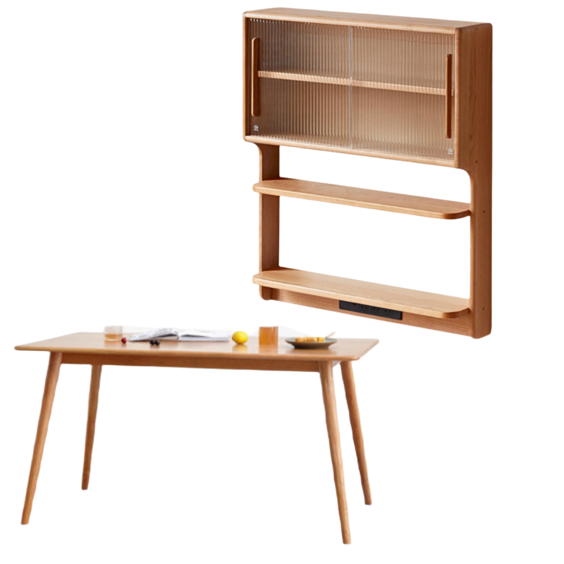 Cherry Solid Wood Wall Storage Cabinet