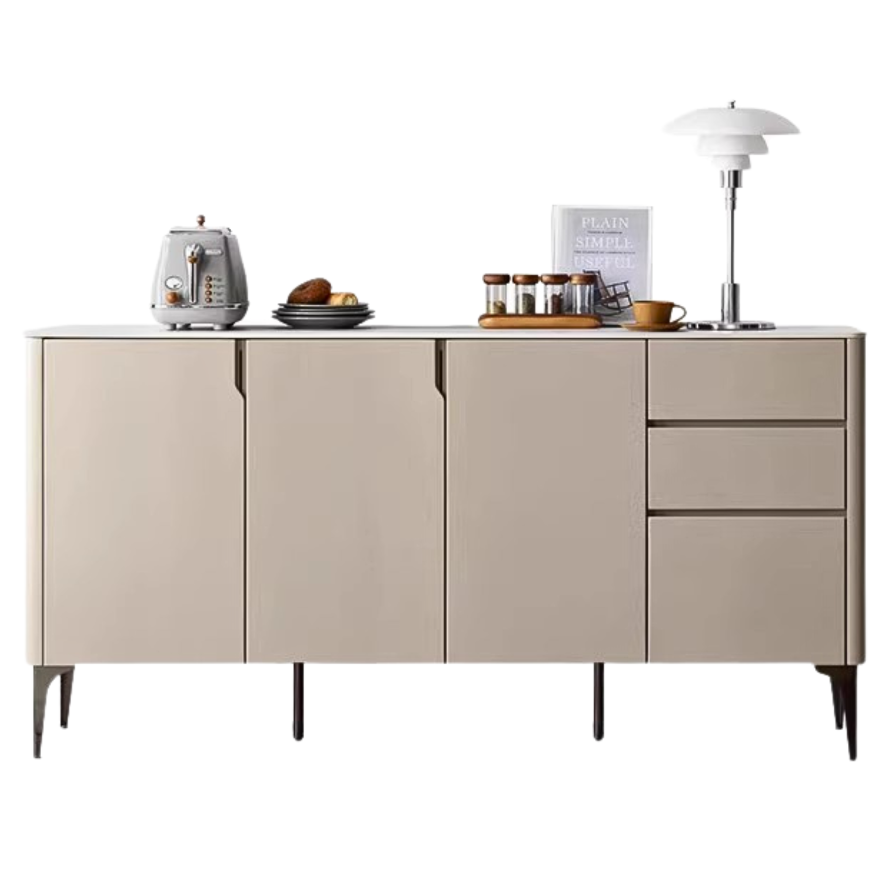 Poplar Solid Wood Light Luxury Dining Sideboard