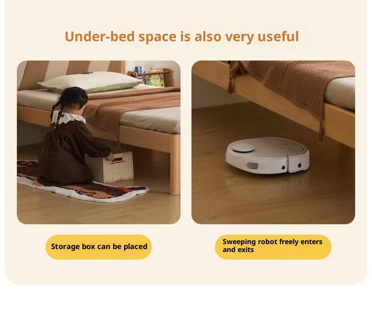 Beech Solid Wood Children's Modern Simple Single Bed