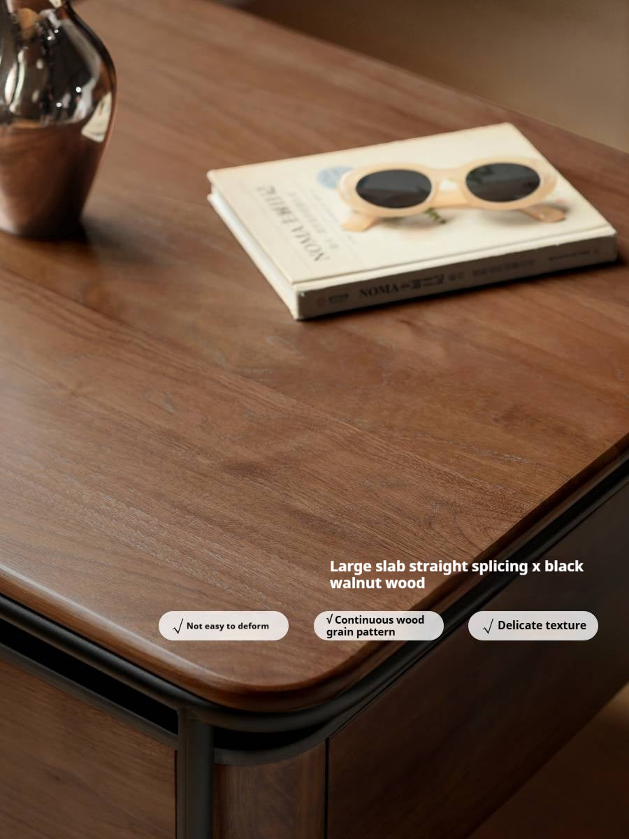 Sandalwood, Oak, Black Walnut Solid Wood Slate Top Coffee Table