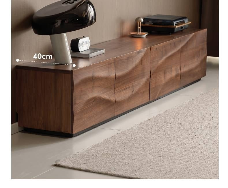 Solid Sandalwood, Black Walnut Solid Wood TV Cabinet Italian Light Luxury
