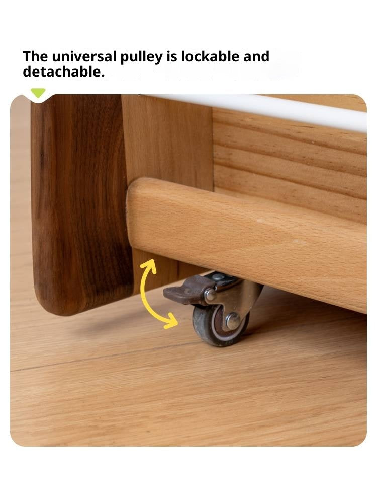 Beech Solid Wood Movable Double-Sided Floor-Standing Storage Children's Rack