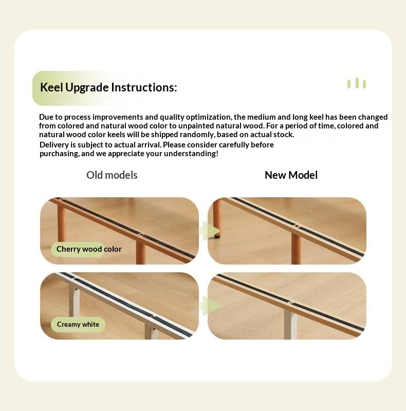 Oak Solid Wood Bed — Cream Style with White Harp Design, Home Charging Soft Backrest