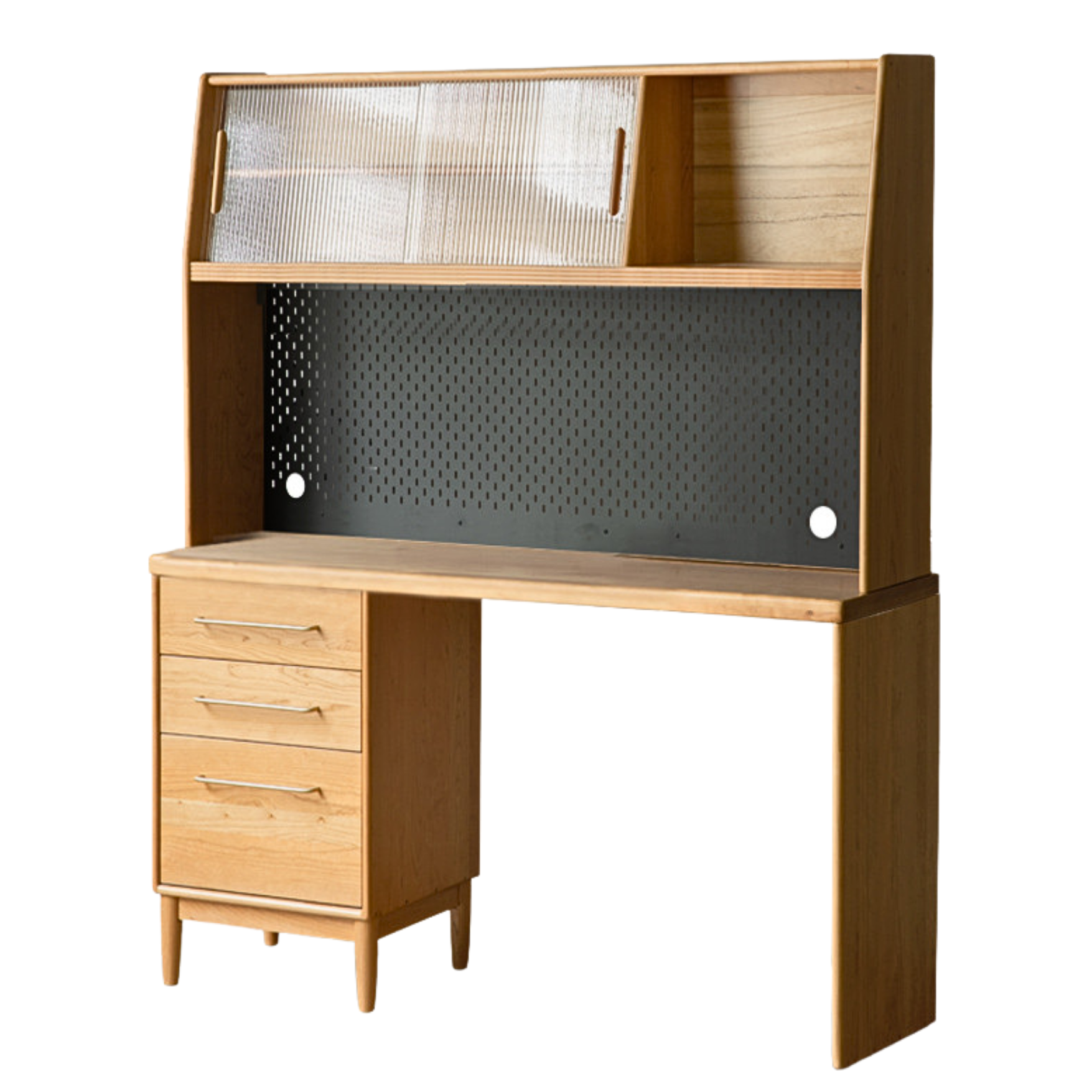 Cherry, Oak Solid Wood, Solid RubberWood Japanese Style Buffet Cabinet