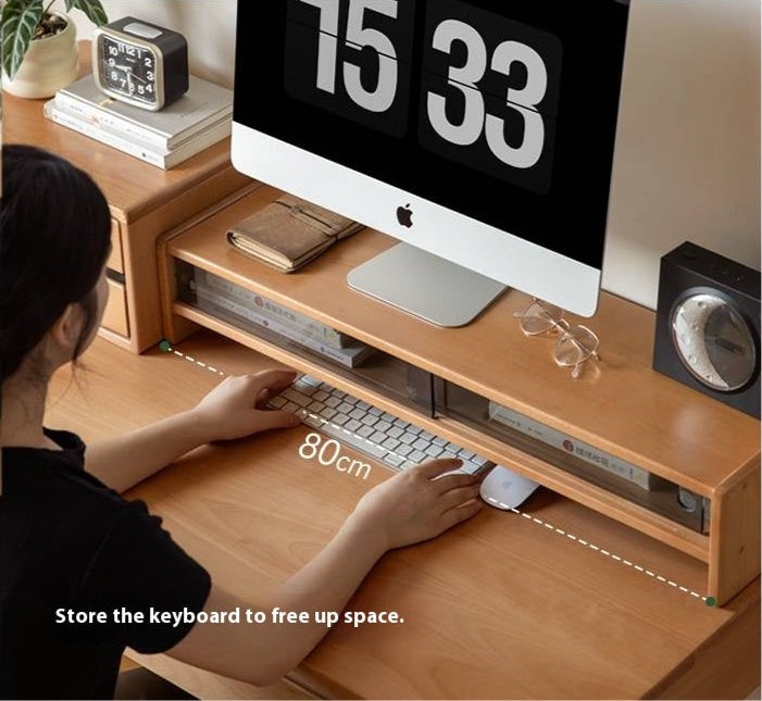 Beech Solid Wood Desktop Storage Rack