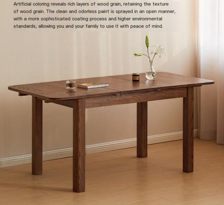 Oak Solid Wood Retractable Dining Table