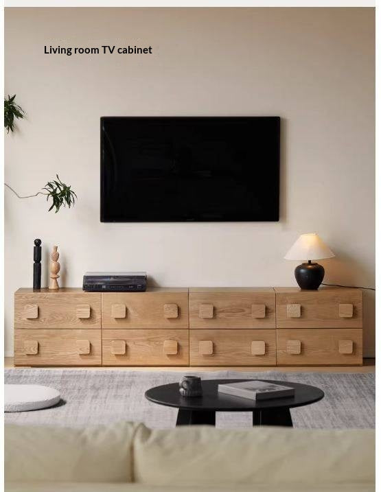 Ash Solid Wood Floor-Standing Module Combination TV Stand