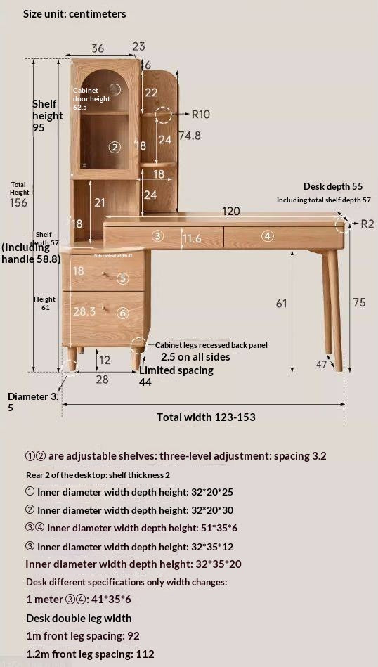 Oak Solid Wood Corner Office Desk with Integrated Bookshelf
