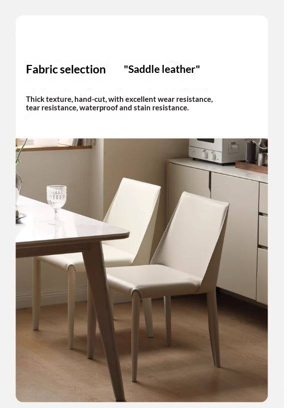 Set 4 pcs Saddle Leather Dining Chair