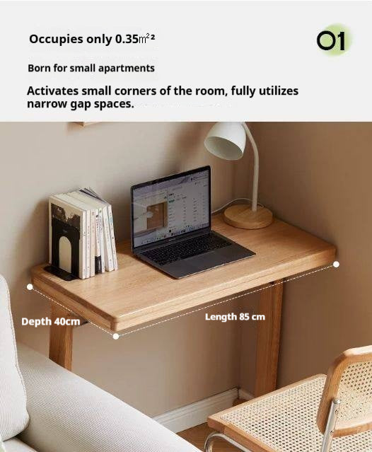 Oak, Cherry Solid Wood Small Office Desk