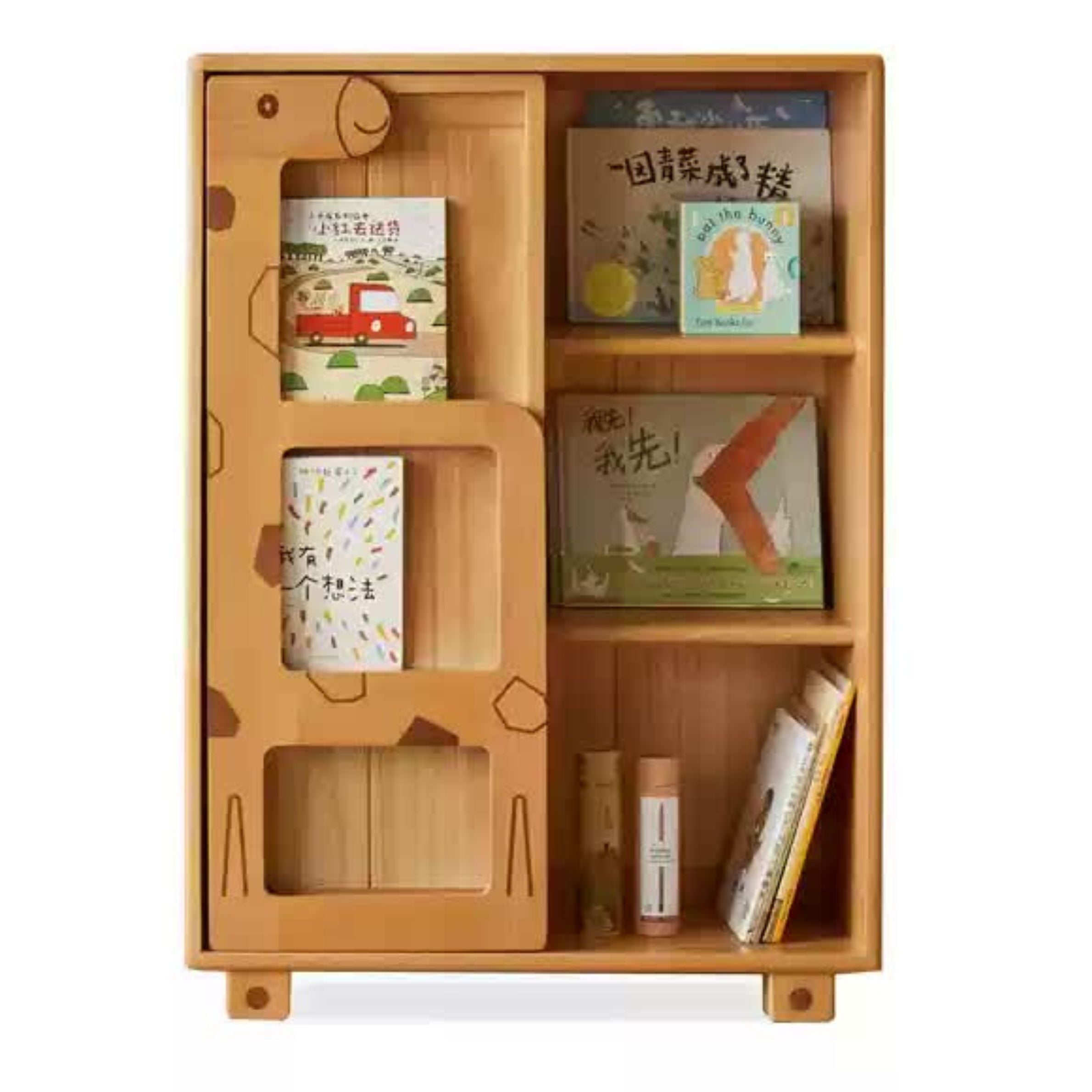 Oak Solid Wood Multi-Layer Children's Bookcase