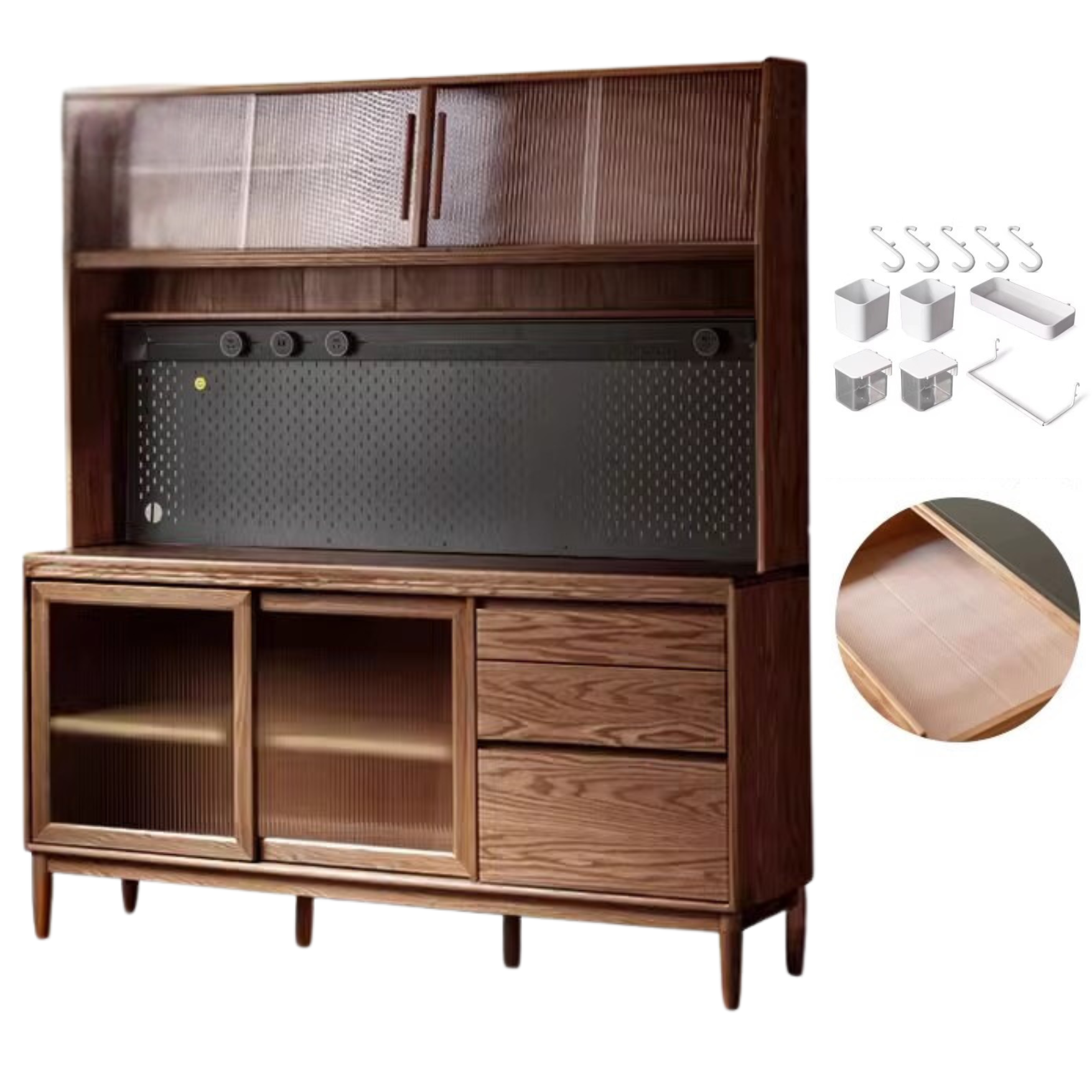 Oak, Ash Solid Wood Large Capacity Storage Sideboard