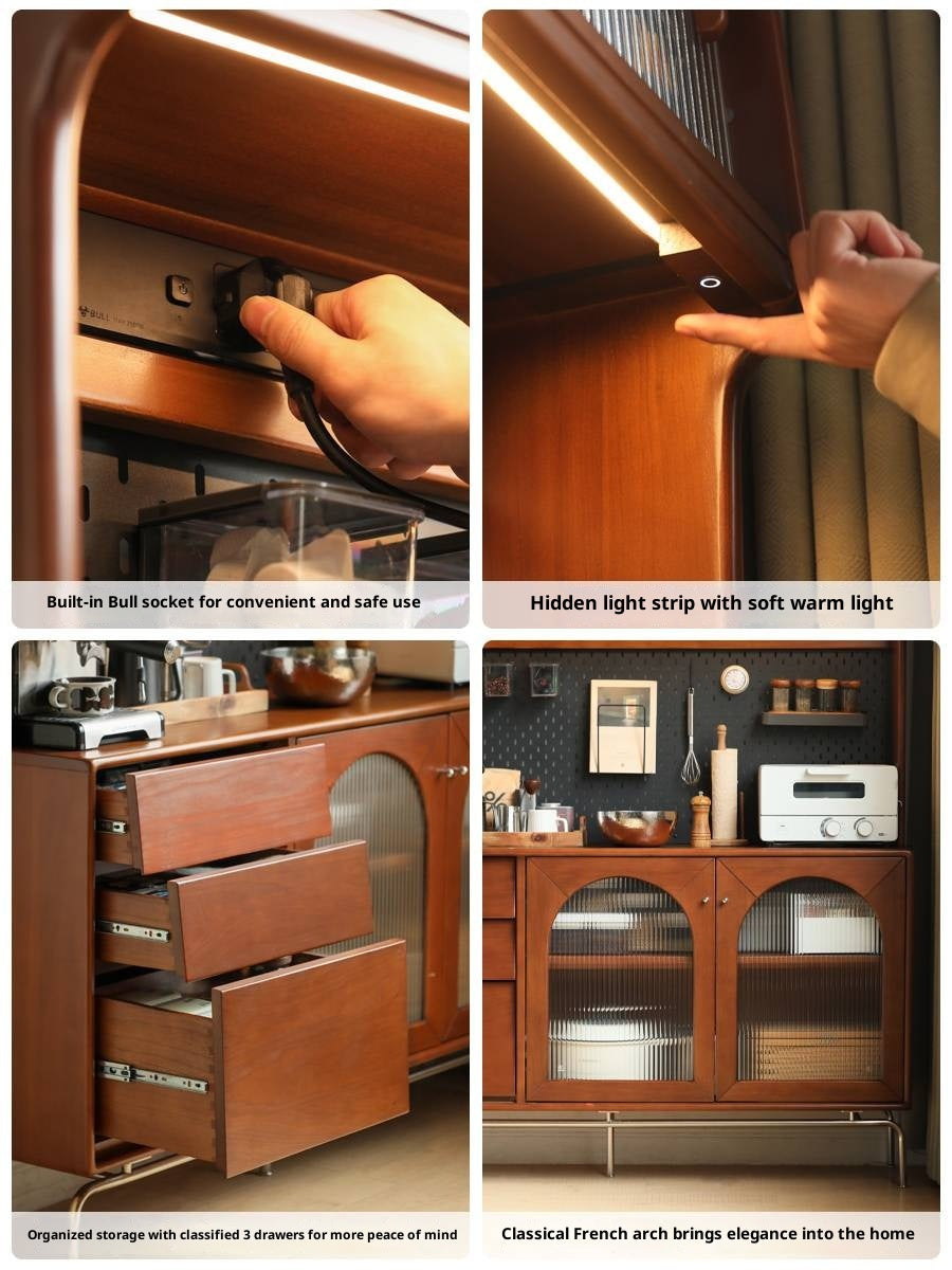 Poplar Solid Wood Style Retro Sideboard