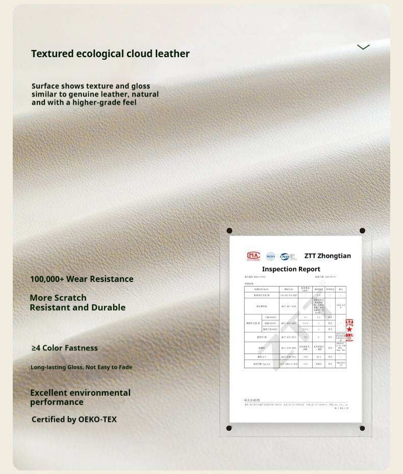 Cherry Solid Wood Bed Technology Сloth Cream Style