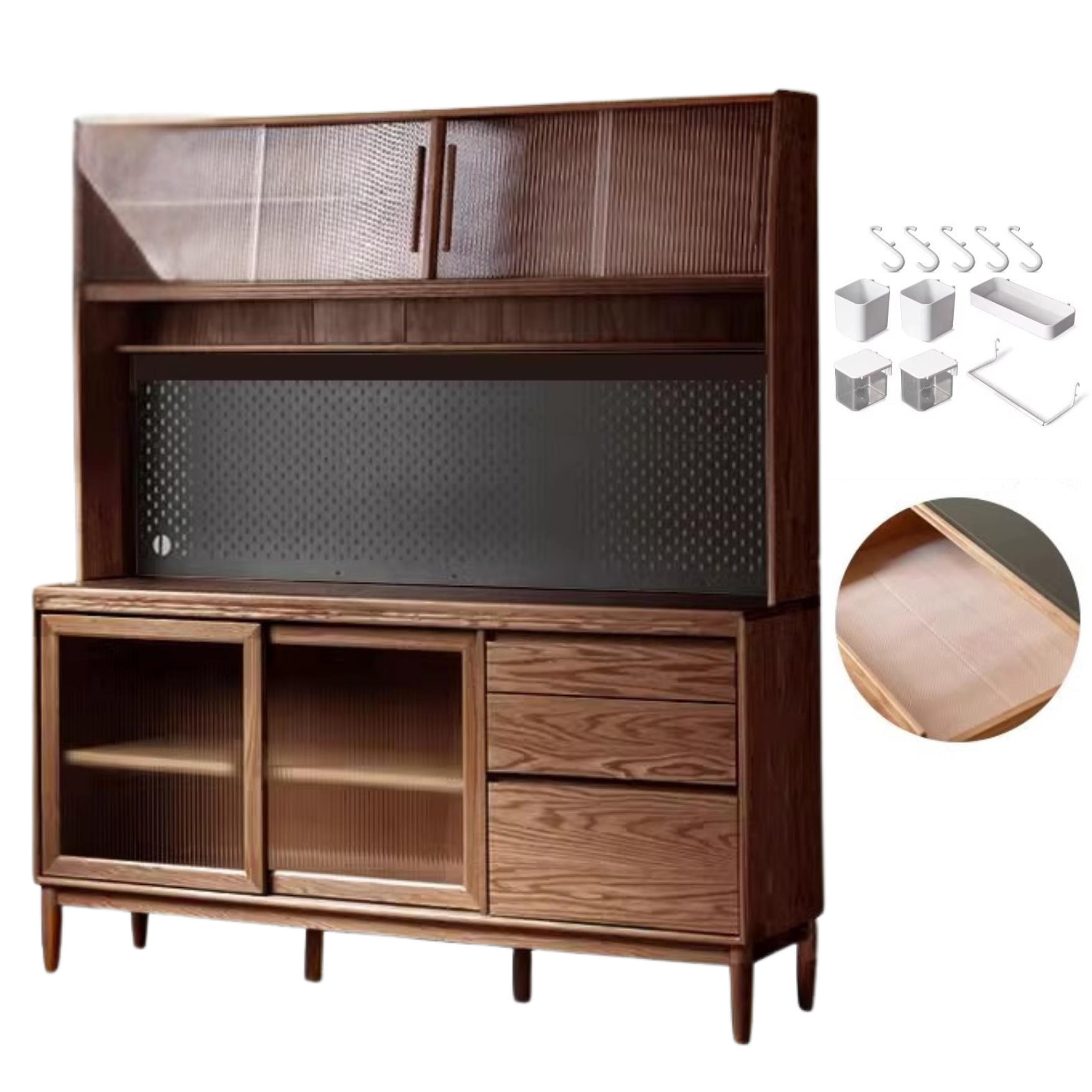 Oak, Ash, White Ash Solid Wood Large Capacity Storage Sideboard
