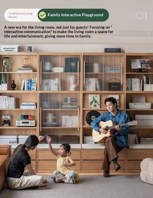 Ash Solid Wood Wall-Mounted Bookcase with Integrated Study Shelf