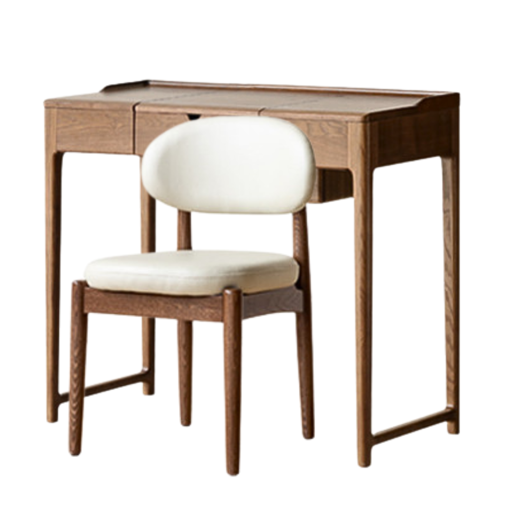 Black Walnut, Ash Solid Wood Flip Dressing Table.