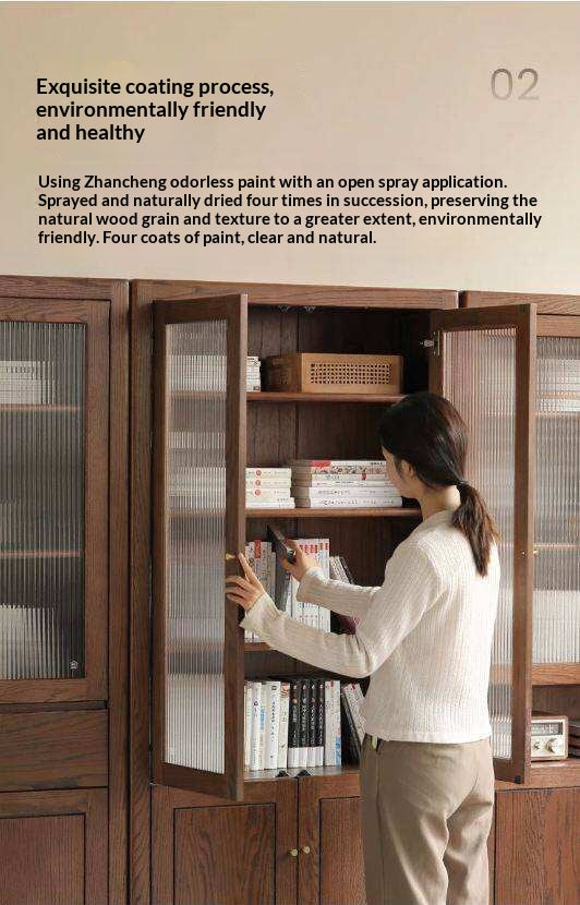 Solid Rubberwood Modern Bookcase