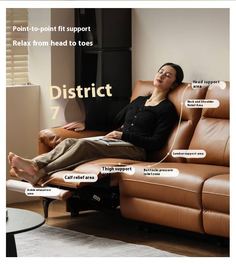 Leather Electric Zero Wall Sofa Italian Light Luxury.