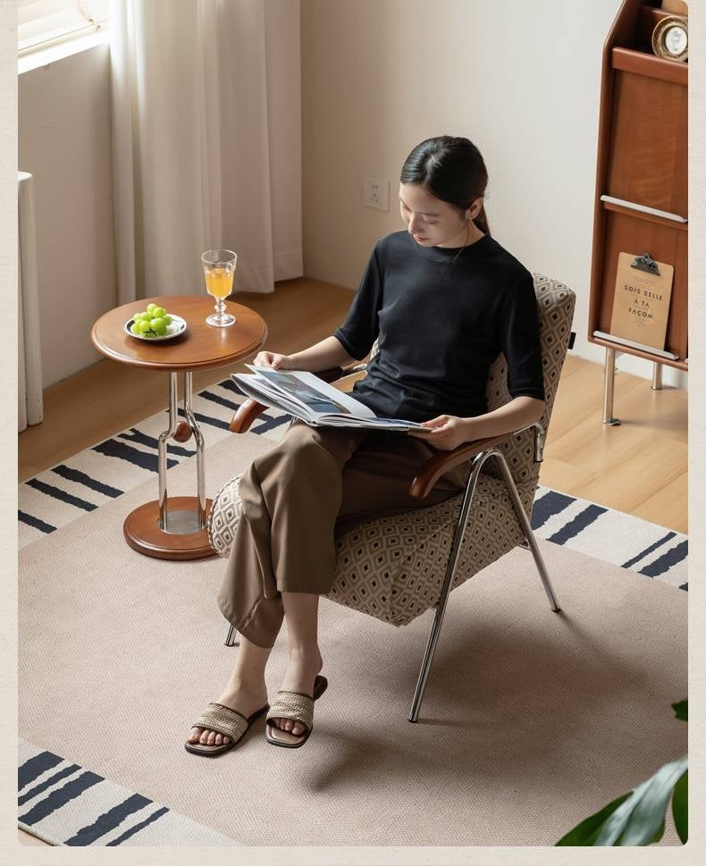 Beech Solid Wood Fabric Sofa Chair