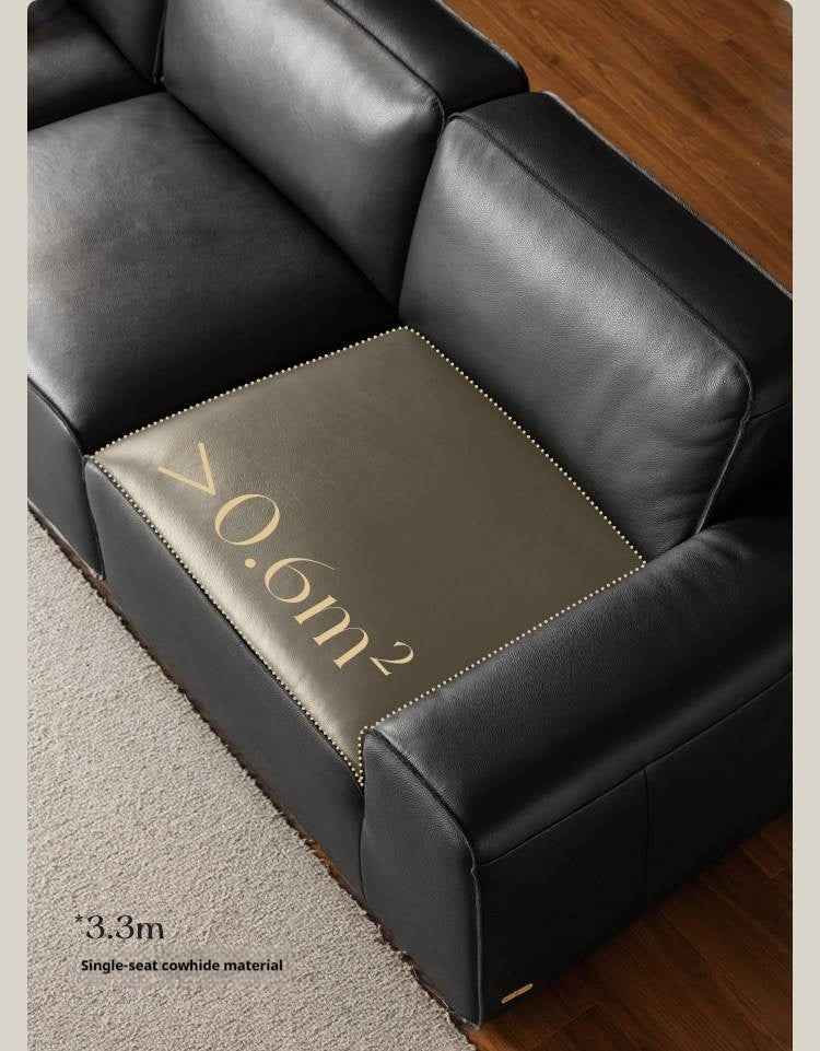 Full Grain Genuine Leather Sofa Contemporary Couch