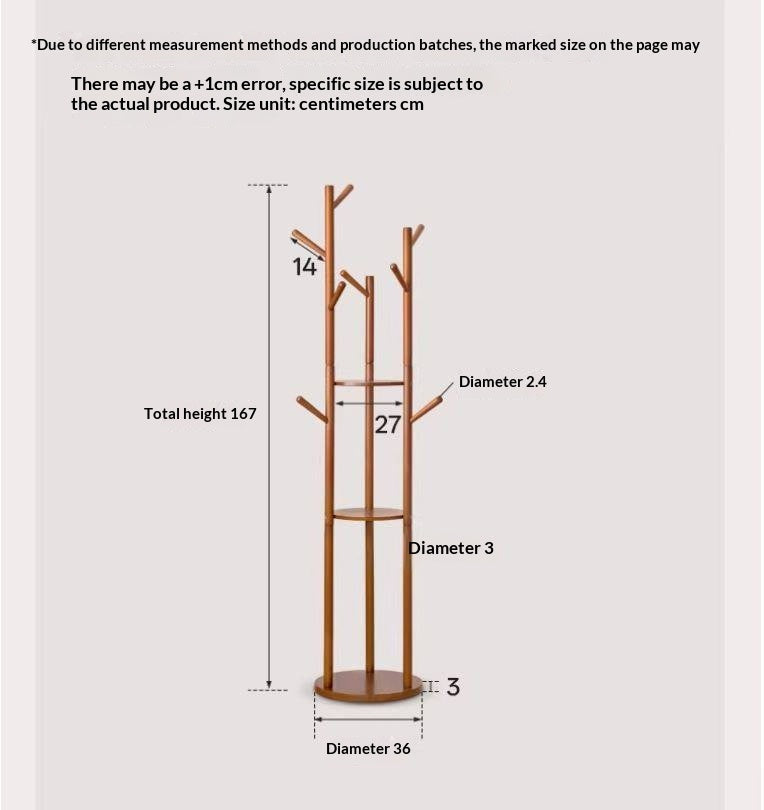 Solid Rubberwood Modern Minimalist Clothes Rack