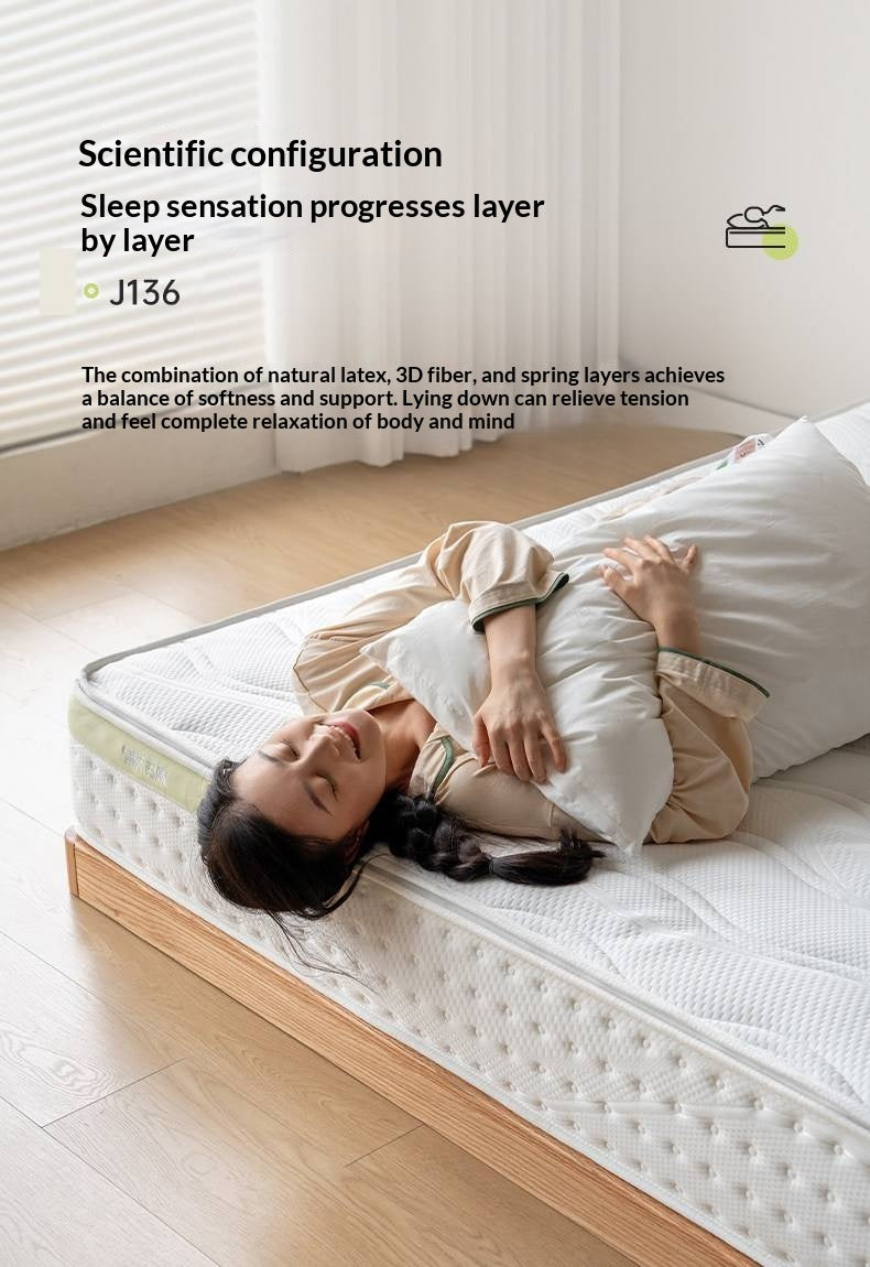 Zero-Glue Mattress: Customizable Home Mattress With Natural Coconut Fiber, Orthopedic Support, Firm Spring Base, And Latex Soft Layer, Dimensions: 22 cm, 23 cm 24 cm