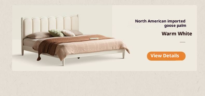 Poplar Solid Wood Bed, French Retro Style Piano Key Bed