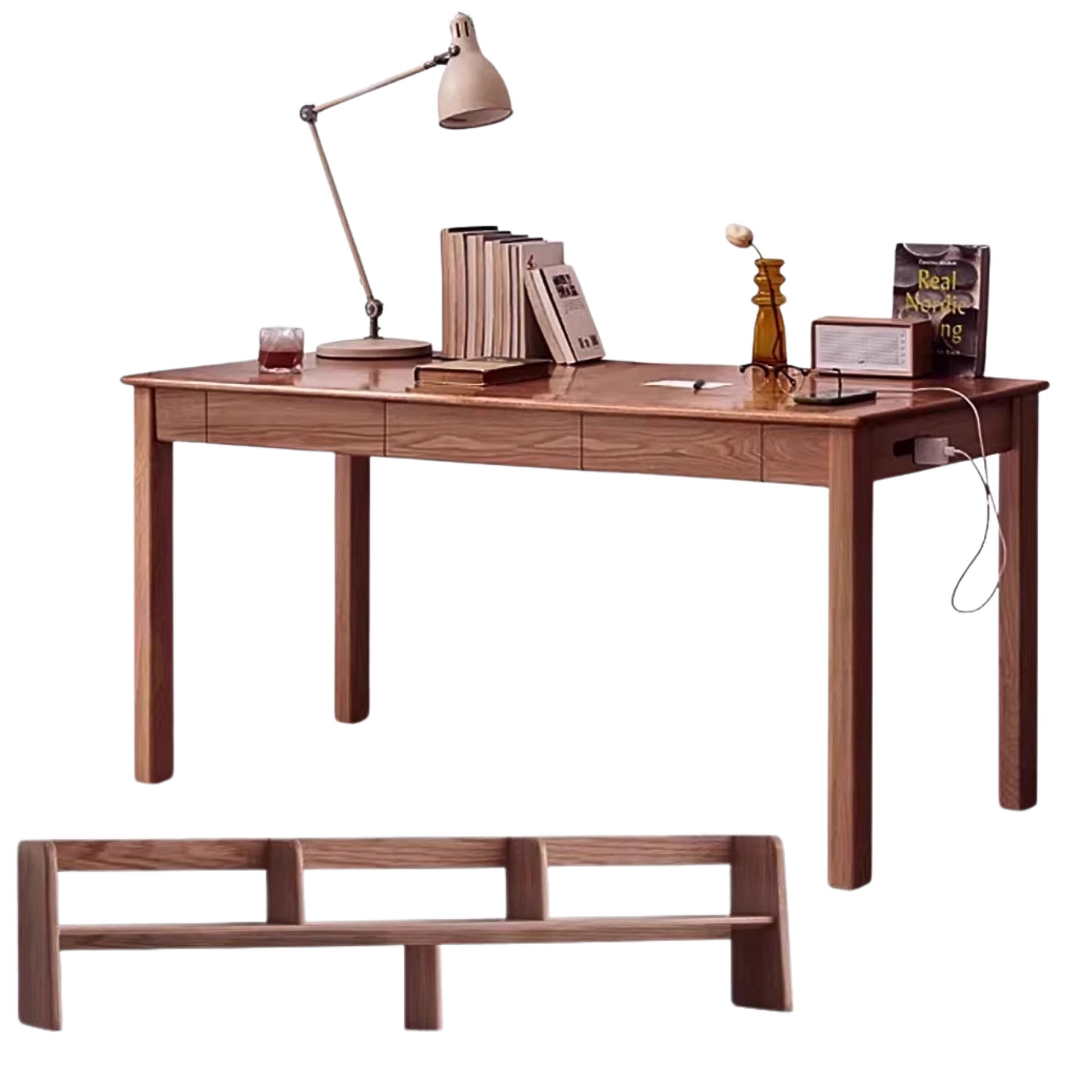 Black Walnut ,Oak, Ash, Sandalwood Solid Wood Office Desk
