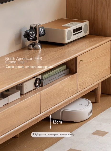 Oak Solid Wood Nordic Floor TV Cabinet.