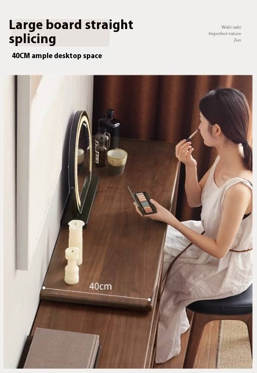 Black Walnut, Sandalwood Solid Wood Light Luxury Vanity Table.