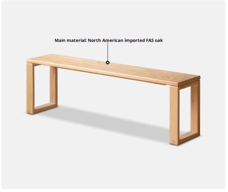 Ash, Oak, Cherry, Beech Solid Wood Long Bed end Bench