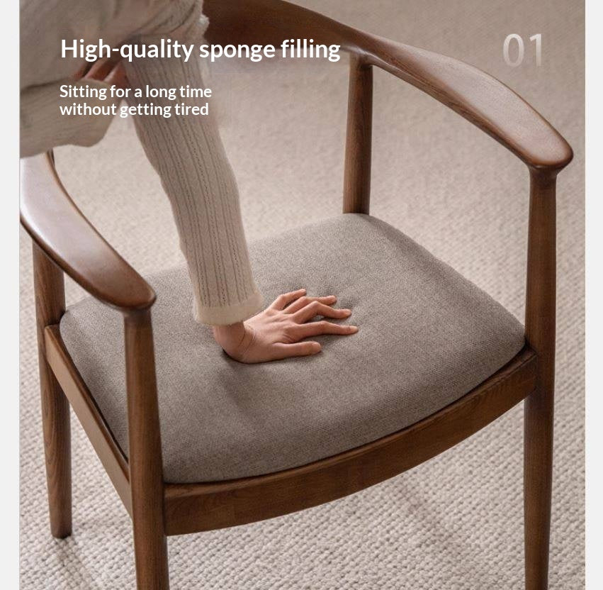 Ash Solid Wood Nordic Style Presidential Chair