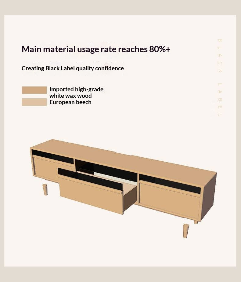 Ash Solid Wood Floor TV Cabinet