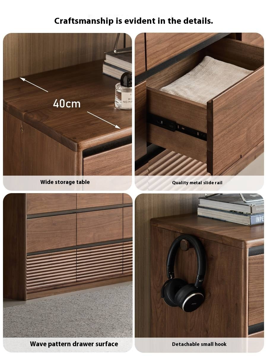 Black Walnut Solid Wood Italian Light Luxury Drawer