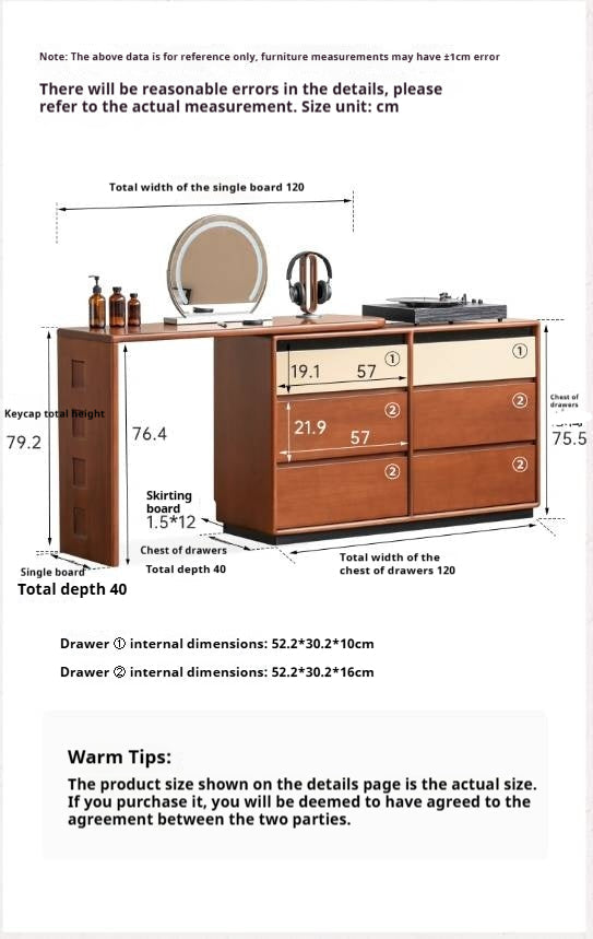 Tulipwood Solid Wood Bauhaus Style Vanity Table.