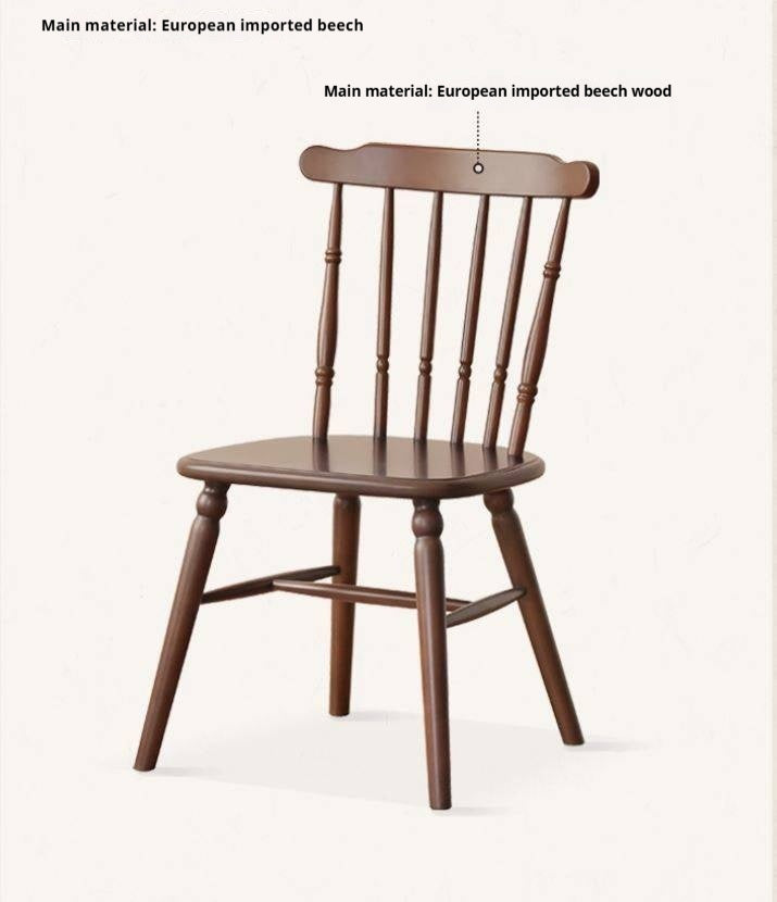 Set 4 pcs Black Walnut Solid Wood Dining Chair