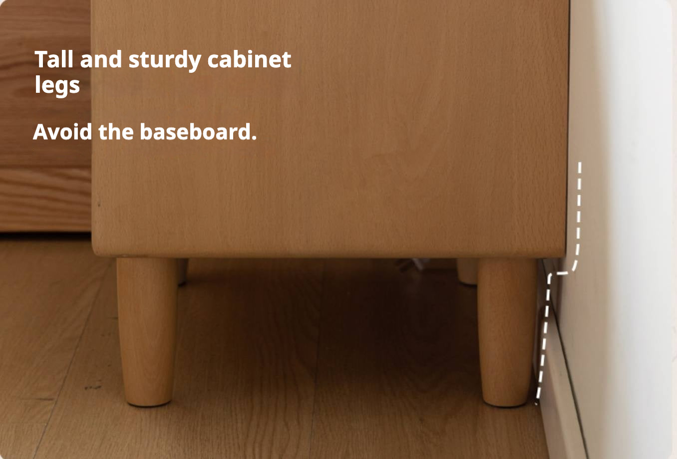 Beech Solid Wood Rattan Log Style Nightstand