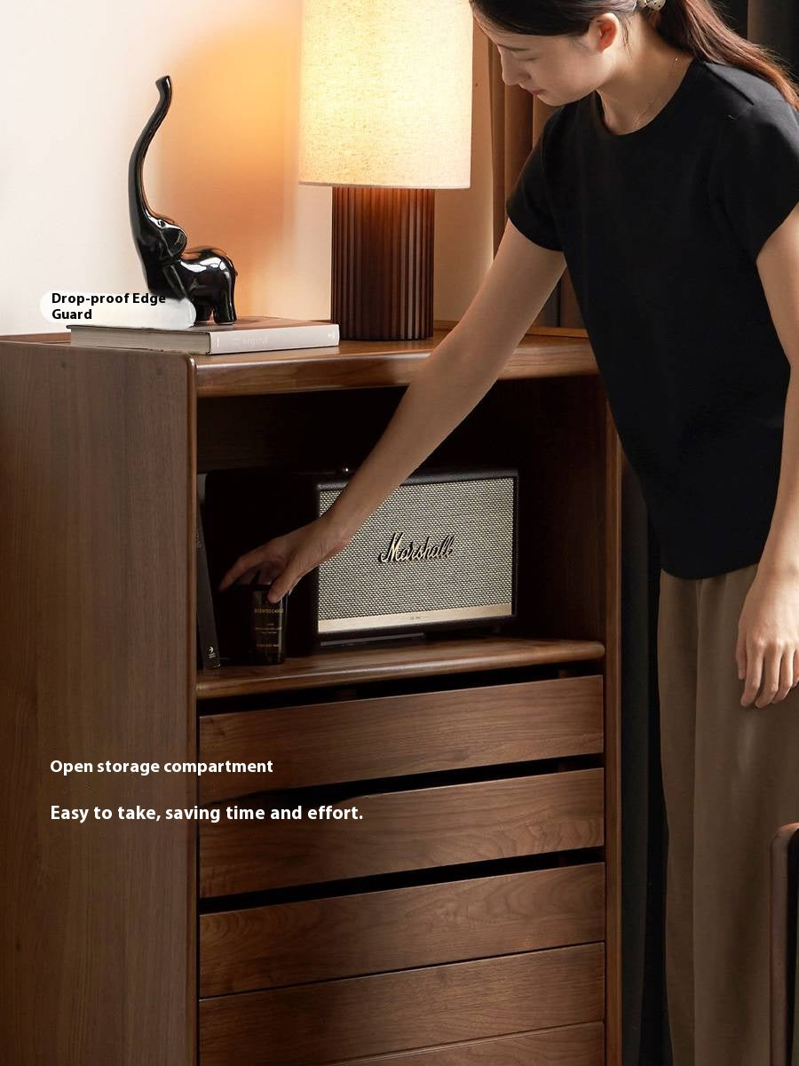 Black Walnut Solid Wood Side Cabinet.