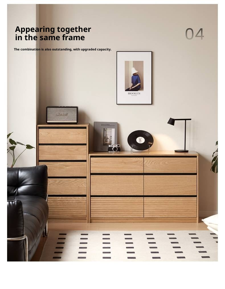 Oak Solid Wood Modern Minimalist Chest of Drawers