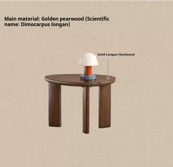 Solid Longan Hardwood Coffee Table with Sculptural Form and Italian Inspired Design